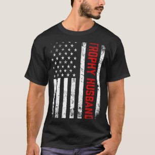 Camiseta Arte de Trofeo de Bandera Americana Marido Patriot