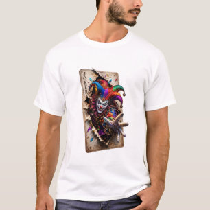 Camiseta Arte de truco de carta de caos de bufón