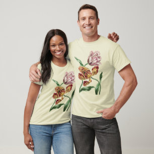 Camiseta Arte de Tulipán Botánico del Siglo XVIII con Estil