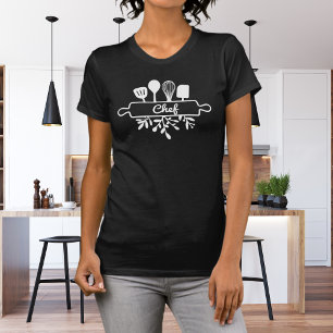 Camiseta Arte de utensilios de cocina Chef White