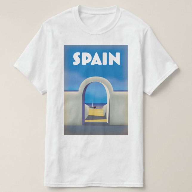 Camiseta Arte de vacaciones retro en España (Diseño del anverso)