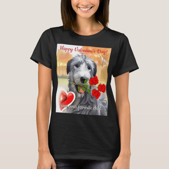 Camiseta Arte de Valentine Irish Wolfhound (Anverso)