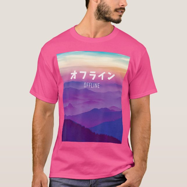 Camiseta Arte De Vaporwave Para El CiberPunk Sin Conexión (Anverso)
