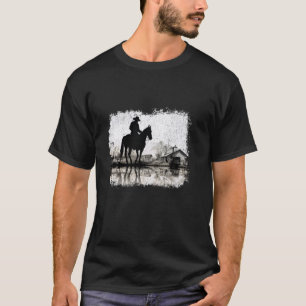 Camiseta Arte de vaquero de rodeo caballo occidental, vaque