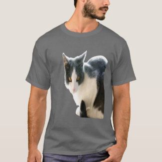 Camiseta Arte De Vector De Gatos De Tuxedo Gris Y Blanco