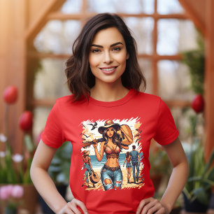 Camiseta Arte de vectores Chica guitariano