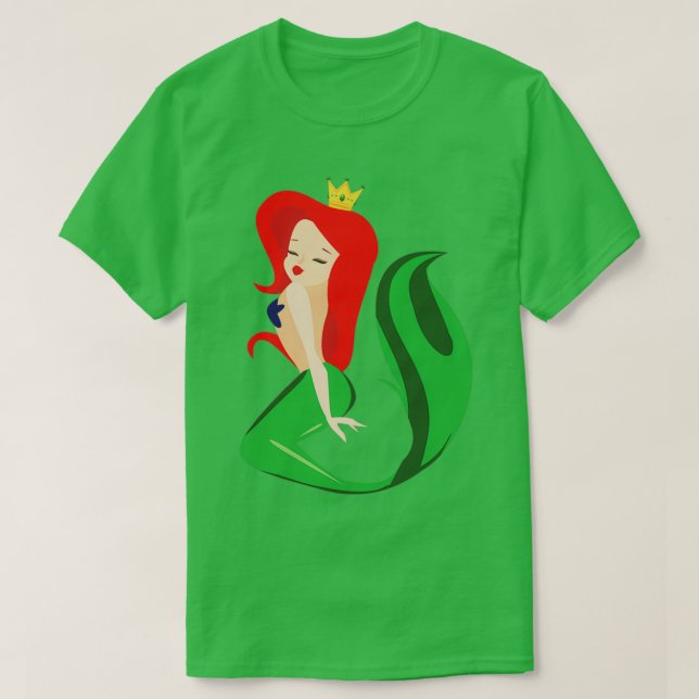 Camiseta Arte de vectores de sirenas verdes (Diseño del anverso)
