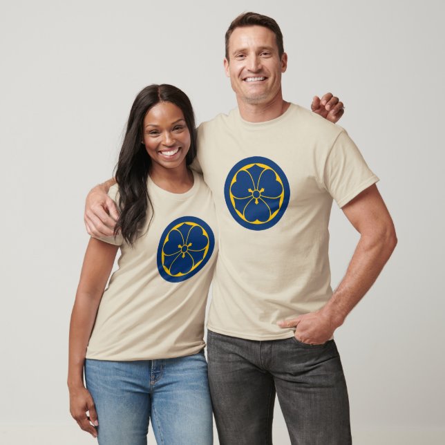 Camiseta Arte de vectores Mon de Japón Oriental Blue Sakai (Unisexo)