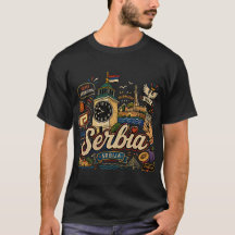 Arte de viaje de Serbia dibujado a mano Monumento