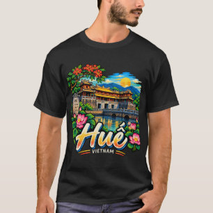 Camiseta Arte de viaje dibujado a mano de Huế Vietnam Monum