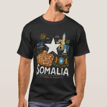 Arte de viaje dibujado a mano de Somalia, punto de
