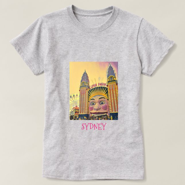 Camiseta Arte de viaje divertido en el parque Luna de Sydne (Diseño del anverso)
