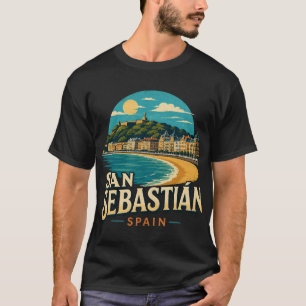 Camiseta Arte de viaje emblemático de San Sebastián España