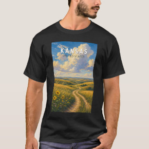 Camiseta Arte de viaje ilustración vintage de Kansas