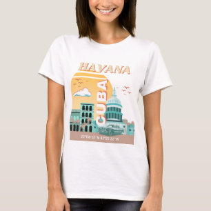 Camiseta Arte de viaje retro de La Habana Cuba
