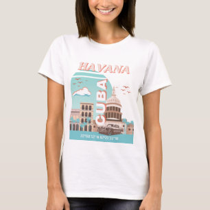 Camiseta Arte de viaje retro de La Habana Cuba