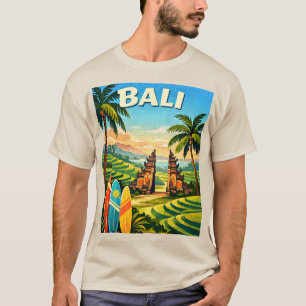 Camiseta Arte de viaje retro tropical de Bali