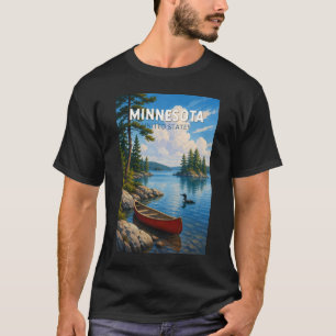 Camiseta Arte de viaje vintage de ilustración de Minnesota