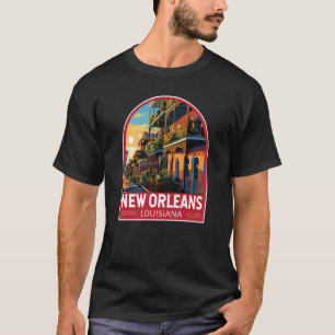 Camiseta Arte de viaje vintage de Nueva Orleans Luisiana