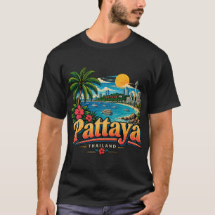 Camiseta Arte de viaje vintage de Pattaya Tailandia