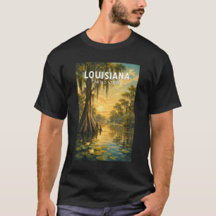 Camiseta Arte de viaje vintage ilustración de Luisiana