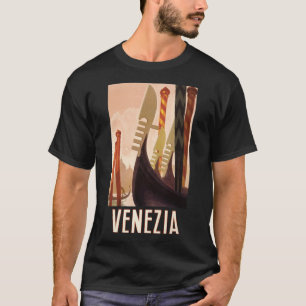 Camiseta Arte de viaje vintage Venezia Italia Venecia góndo