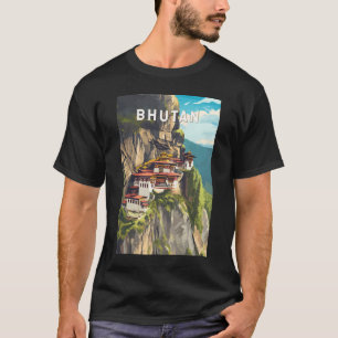 Camiseta Arte de viajes de Ilustracion en Bután