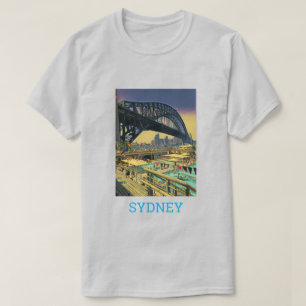 Camiseta Arte de viajes en el puente de Sydney Harbour Brid