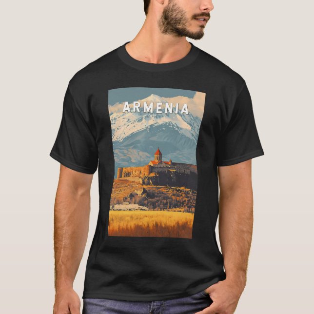 Camiseta Arte de viajes en Ilustracion de Armenia (Anverso)