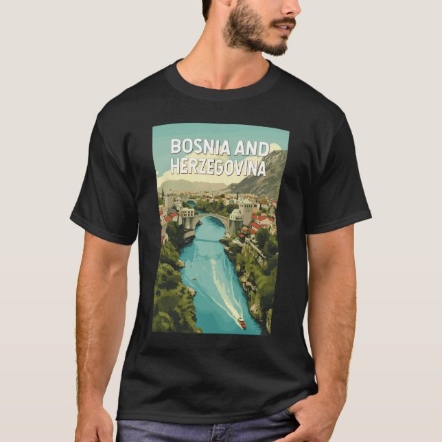 Camiseta Arte de viajes en Ilustracion de Bosnia y Herzegov (Anverso)