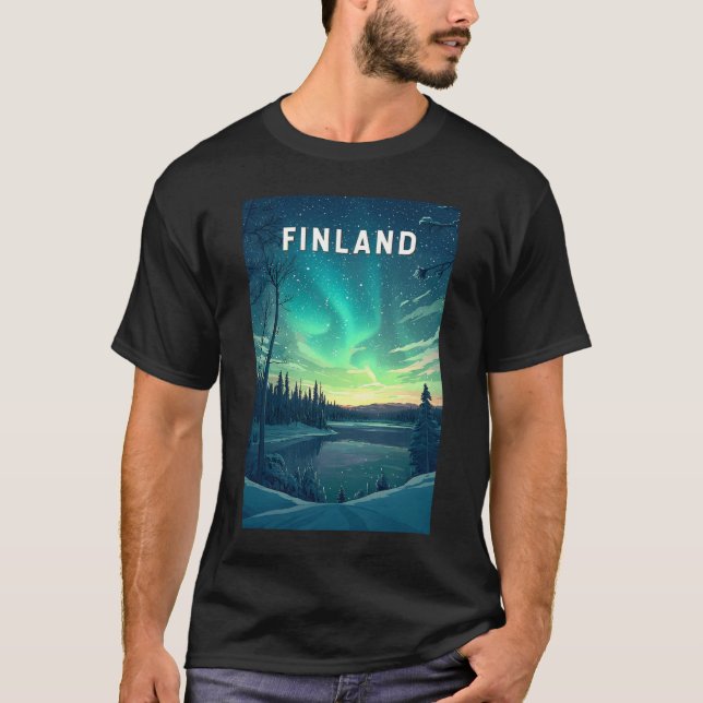 Camiseta Arte de viajes en Ilustracion de Finlandia (Anverso)