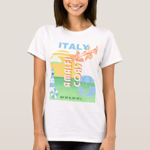 Camiseta Arte de viajes en Italia, Costa Amalfitana, Preppy