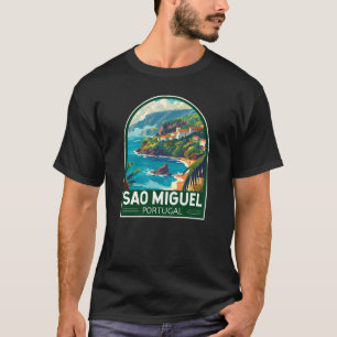Camiseta Arte de viajes en la isla de Sao Miguel Portugal