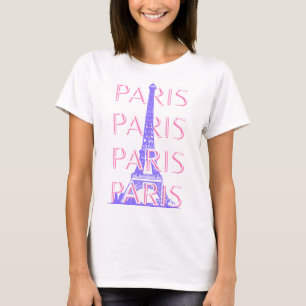 Camiseta Arte de viajes en París, arte de viajes, rosa