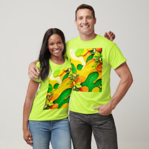 Camiseta Arte de Vibraciones Veraniegas de Cítricos Frescos
