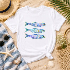 Camiseta Arte de vida marina de peces florales