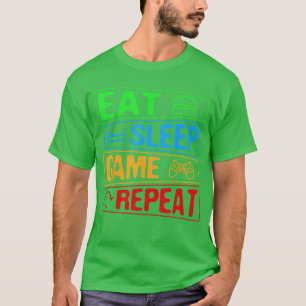 Camiseta Arte de videojuegos Regalar Repetir Jugar Dormir C
