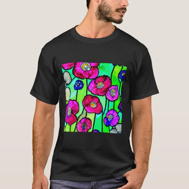 Camiseta Arte de vidrio de Anemones (Anverso)