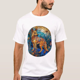 Camiseta Arte de vidrio emplomado con perro Kai Ken