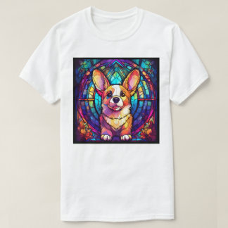 Camiseta Arte de vidrio emplomado de Corgi