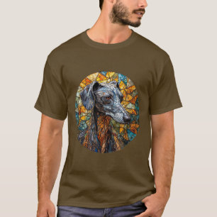 Camiseta Arte de vidrio emplomado de perro galgo italiano