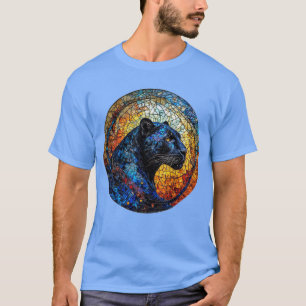 Camiseta Arte de vidrio emplomado del majestuoso panther