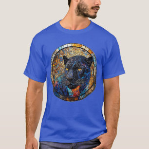 Camiseta Arte de vidrio emplomado del majestuoso panther