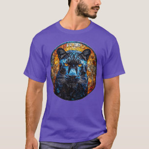 Camiseta Arte de vidrio emplomado del majestuoso panther