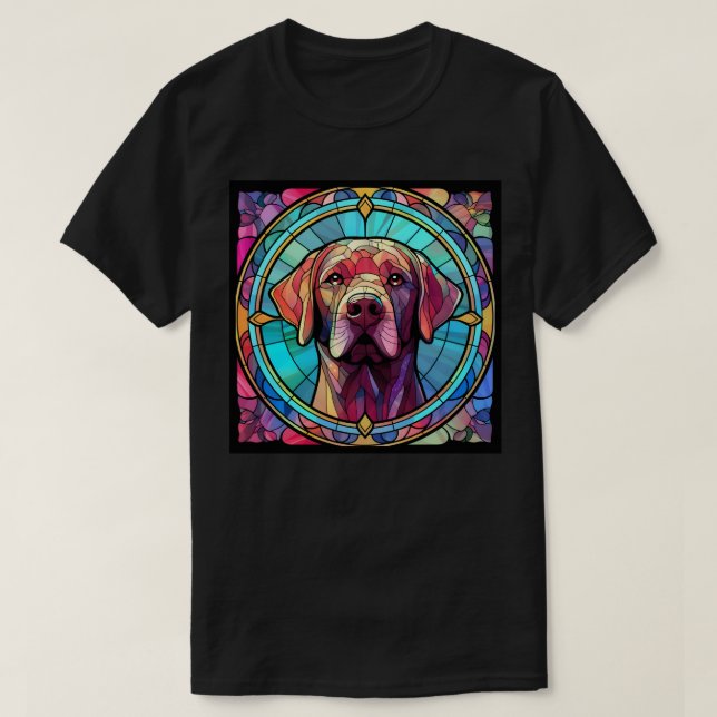 Camiseta Arte de vidrio teñido de Labrador (Diseño del anverso)