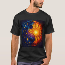 Arte de vidrio tintado Yin Yang Celestial