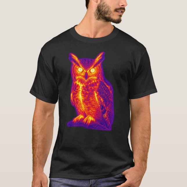 Camiseta Arte de visión térmica de búho (Anverso)