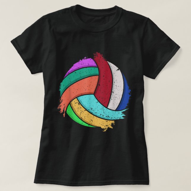 Camiseta Arte De Voleibol Divertido Para Niños Chicas Volei (Diseño del anverso)