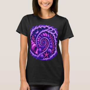 Camiseta Arte de vórtice de concha psicodélica espiral oceá