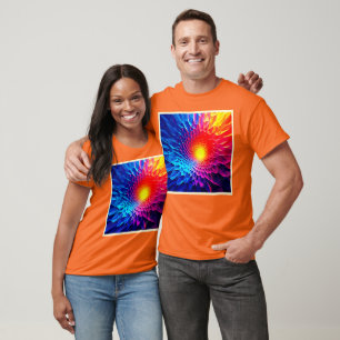 Camiseta Arte de vórtice de energía geométrica vibrante